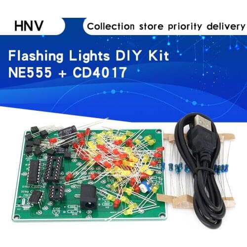 Fireworks red yellow Double Color Flashing Lights DIY Kit Strobe NE555 + CD4017 Electronic Practice Learning Kits Suite Parts