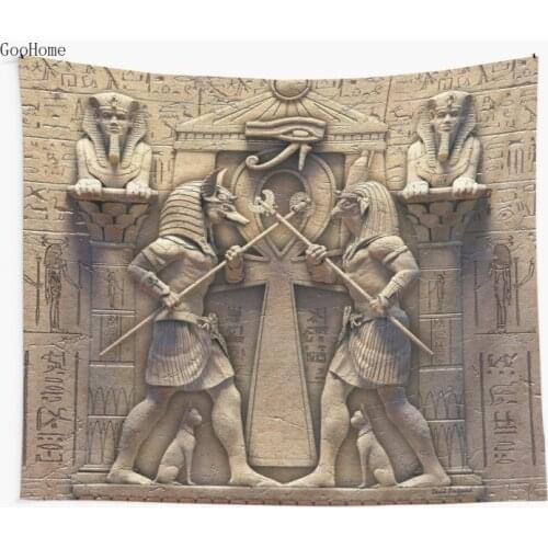 Retro Egyptian Gods Wall Tapestry Cover Beach Towel Throw Blanket Picnic Yoga Mat Home Decoration