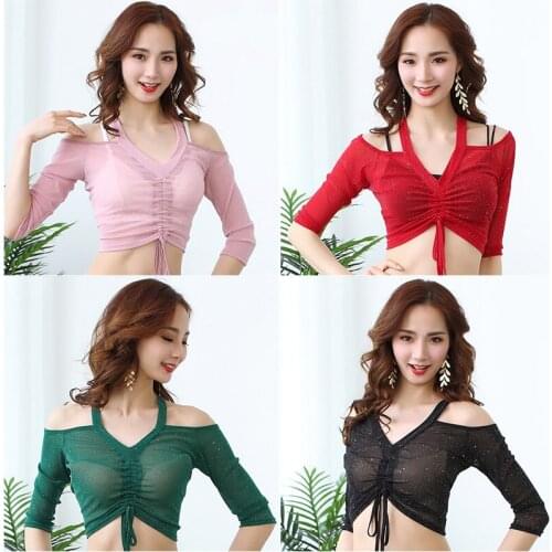 New Dance costume clothes sexy off-the-shoulder tops