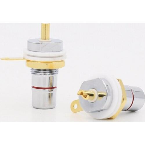 4pcs Rhodium Plated RCA Socket RCA female Panel Mount plug Audio Terminal RCA Panel Mount Chassis