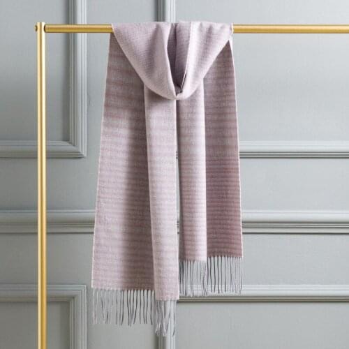 New Autumn and Winter Pure Wool Stripe Warm Scarf. Girl Student Couple Scarf. High End Custom Scarf for Men
