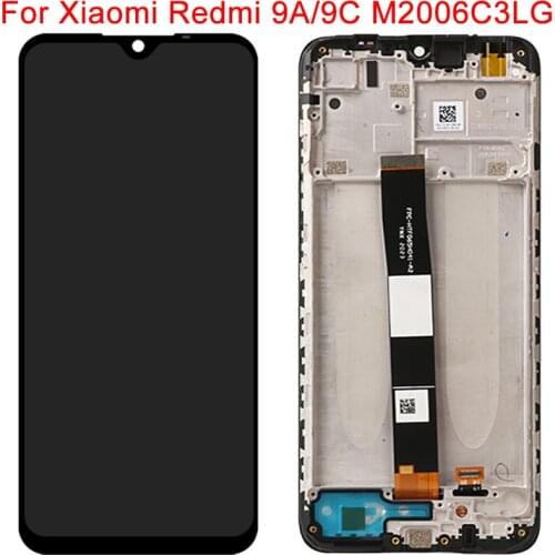 Original LCD For Xiaomi Redmi 9A 9C Display With Frame 6.53" Redmi 9A M2006C3LG LCD Display Touch Screen Panel Assembly