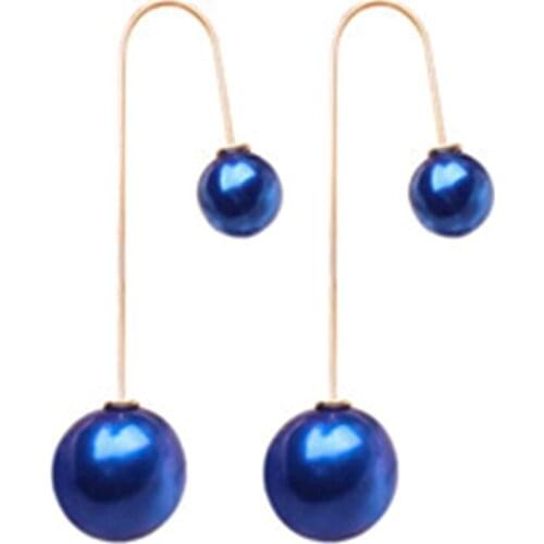 A Pair Hot Korean Double-Sided Long Pearl Earrings Fashion New Earrings Wedding U-Shaped Earrings Wholesale Jewelry