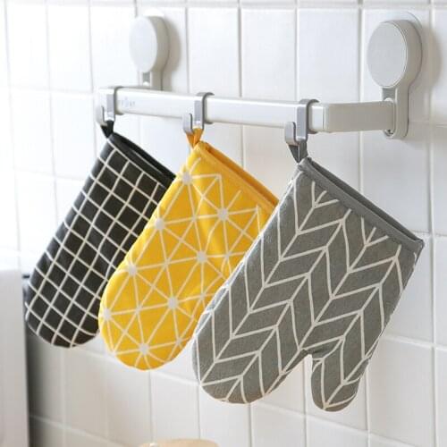 Cotton Oven Glove Heatproof Mitten Kitchen Cooking Microwave Oven Mitt Insulated Non-Slip Glove