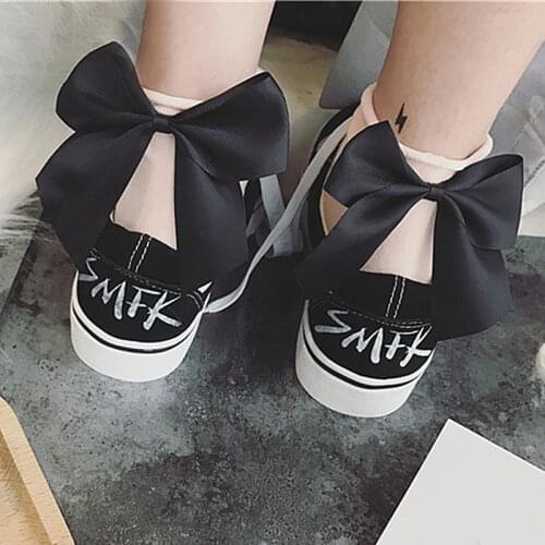 Sale Chic Streetwear Bow Socks Womens Lovely Candy Color Casual Female Contrast Cute Ladies Bow Short Socks Drop Shipping