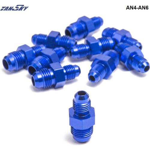 HOSE END FITTING / Oil cooler fitting AN4-AN6 fitting for braided stainless steel hose (blue,H Q) TK-FITTING AN4-AN6