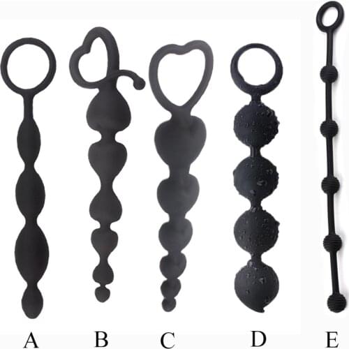 5 Types Silicone Anal Beads Plug G-spot Prostate Massager Butt Plug Sex Toys For Woman Men Pull Ring Butt Dilator SM Erotic Shop