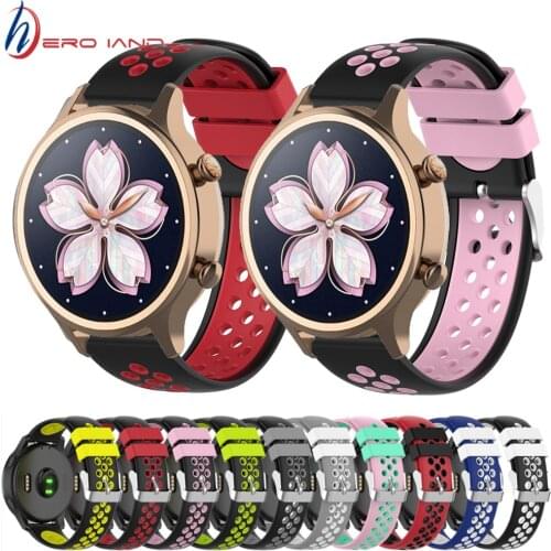 18mm Silicone Wrist Band Strap for Ticwatch c2 Rose Gold Version for Garmin Vivoactive 4S Replacement Womens Wrist Bracelet