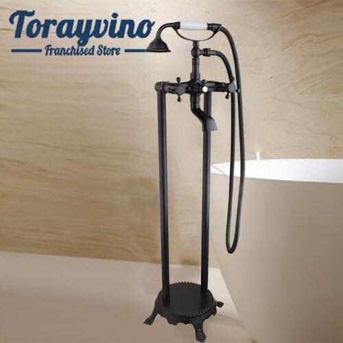 Bathtub shower faucet bateria wannowa mosiadz follow mounted ORB brass hot & cold mixer taps Single Handle Shower & Hand Set