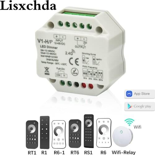 LED Dimmer Switch 12V 24V PWM 2.4G PWM Wireless Frequency Adjustable Remote 36V 48V Smart Wifi Controller for Single Color LED