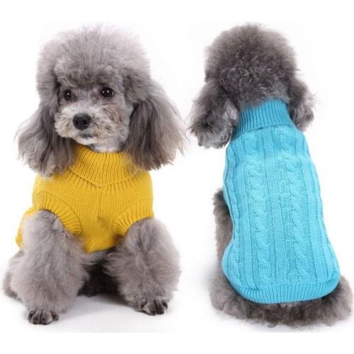 A Candy Color Cat Dog Sweater Pullover Winter Dog Clothes for Small Dogs Chihuahua Yorkies Puppy Jacket Pet Clothing