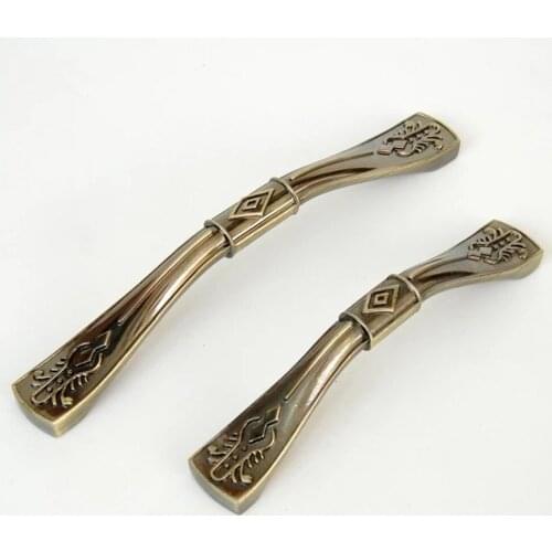 96mm vintage Kitchen Cabinet Handles3.8"K gold Wine Cabinet Pulls Antique brass Drawer Dresser Wardrobe Furniture door pull knob