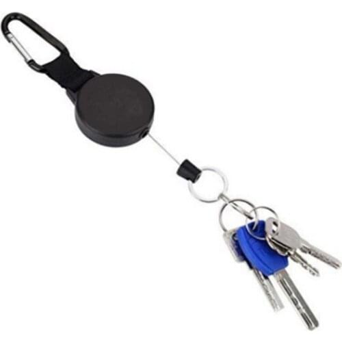 Carbon Fiber Military Braided Rope Keychain Sports Retractable Key Chain Anti-lost Telescopic Keyring Keys Trinket