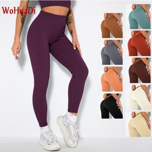 WOHUADI Stripe Tights Yoga Pants Women Seamless High Waist Leggings Breathable Gym Fitness Push Up Clothing Girl Yoga Pant