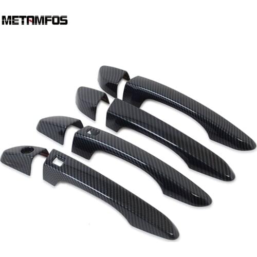 For Hyundai Tucson TL 2015-2018 2019 2020 Carbon Fiber Door Handle Catch Cover Protection Molding Trim Exterior Car Accessories