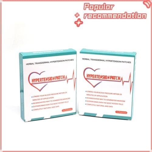 1box=7bags=14pcsHerbal Hypertension Patch Control Reduce High Blood Pressure Patch Clean Blood Vessel Plaster Health Care