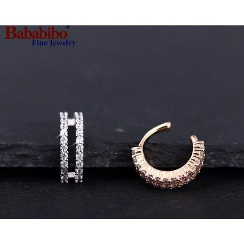 1Pc Ear Cuff Micro Pave AAA CZ Circle Silver Earrings No Pierced Stack Small Ssized Little Girl Earring Cuff