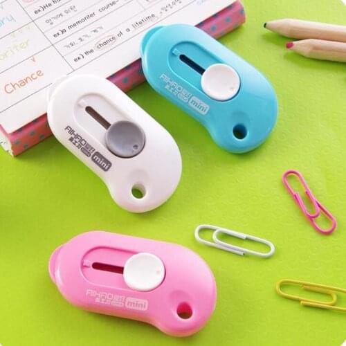 1 Pc Cute Solid Color Mini Portable Utility Knife Paper Cutter Cutting Paper Razor Blade Office Stationery