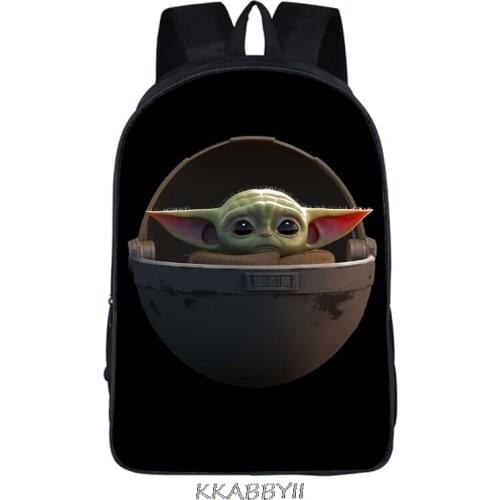 16inch The Mandalorian Baby Yoda Backpack Boba Fett Cosplay Props Unisex Schoolbag Star Wars Mandalorian Yoda Boba Fett Mochilas