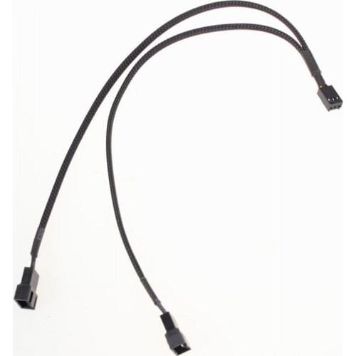 50Pcs 3Pin PWM To Dual 3Pin PWM Computer Case Fan Power Sleeved Y-Splitter Adapter Cable