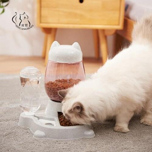 2.2L Pet Dog Cat Feeder Automatic Bowl for Dogs Drinking Water 528ml Bottle Kitten Bowls Slow Food Feeding Container Supplies
