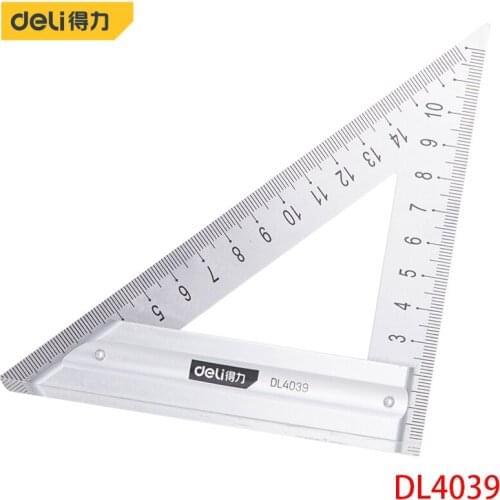 Deli DL4039 Set Square Specification: 150mm Stainless Steel Tape + Aluminum Alloy Base Measuring Tool Electrician Hand Tool
