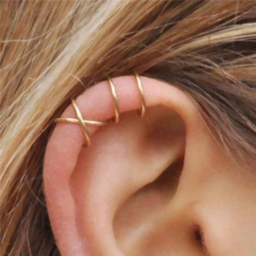5Pcs Ear Cuffs Leaf Clip Earrings Set for Women Girl Fashion Gold Color Climbers No Piercing Fake Cartilage Party Gift Trends