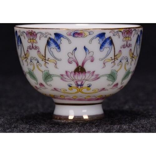 Ceramic Pastoral Teacup Jingdezhen Porcelain Drinkware Household Tea Ceremony Master Cup Small Tea Bowl Office Water Cup Gifts