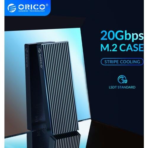 ORICO LSDT M.2 NVME SSD Case 20Gbps Aluminum M.2 NVME SSD Enclosure USB3.2 GEN2 x2 Type-C For M.2 Hard Drive Up to 2TB C to C