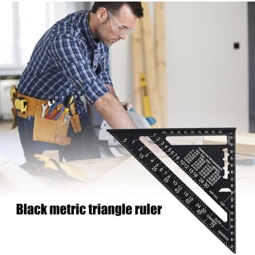 7/12 Inch Triangle Ruler Metric Aluminum Alloy Triangle Angle Ruler Protractor 30CM Woodworking Measurement Tools