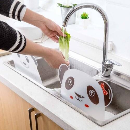 Cute Panda Sucker Flap Sink Splash Water Impermeable Retaining Plate Splatter Screen Water Wash Basin Kitchen Rack Tools