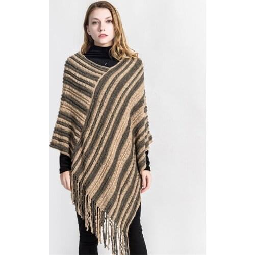 Mingjiebihuo plus size temperament ladies high quality knit comfortable warm thick scarf women long tassel party holiday poncho