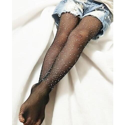 Fashion Girls Mesh Net Tights Fishnet Stockings Sparkle Hollow Out Pantyhose for 7-16 Years Old Girls