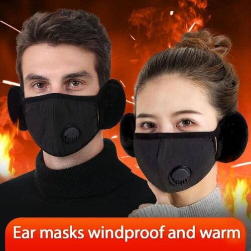 2 in 1 Women Men Earmuffs Face Shield Winter Windproof Soft Thick Warm Ear Cover Nose Breathable Warming Gadgets Kitchen Gadgets