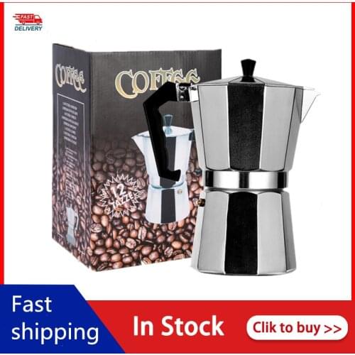 NEW Coffee Maker Stainless steel Mocha Espresso Percolator Pot Coffee Maker Moka Pot 1cup/2cup/9cup/12cup Stovetop Coffee Maker