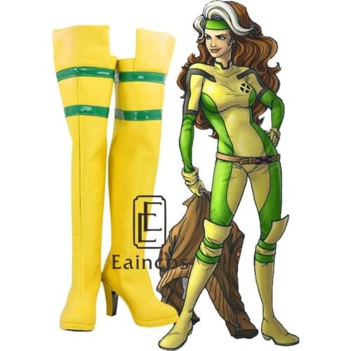 Movie X-Men New Rogue Anna Marie Gambit Yellow Boots Cosplay Party Custom Made Shoes