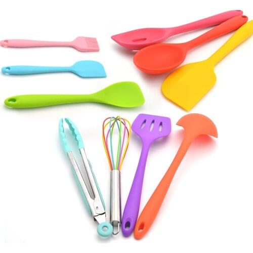 New Silicone Turner Soup Spoon Spatula Brush Scraper Pasta Server Egg Beater Kitchen Cooking Tools Kitchenware