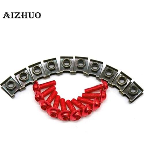 10 pieces 6mm motorbike screwse body fairing For Honda CB CBR 300 599 600 600F 1000 1000R 1100 650F