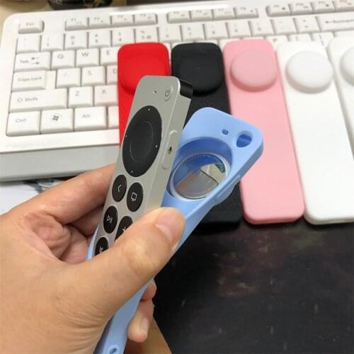 Anti-slip 2-in-1 Silicone Protective Case Sleeve Drop-proof Shell Cover for TV 2021 Remote Control + Airtag