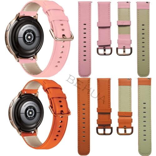 20mm Colorful Leather Straps Watchband For Samsung Galaxy Watch 3 41mm Smart Wriststrap bracelet For Huami Amazfit GTS 2 2e Belt