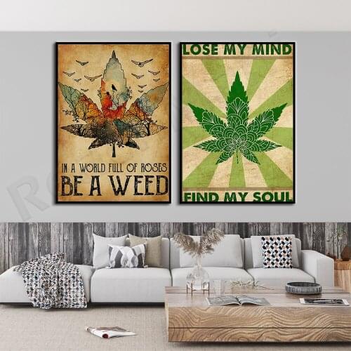 Retro weed wall art, mushroom print, psychedelic wall art, retro hippie wall art, lose your mind decoration poster