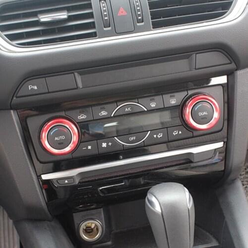 Car Air Conditioning Knobs Audio Circle Trim For Mazda Atenza CX5 CX-5 CX4 CX-4 AXELA 2016 2017 2018 2019 carstyling