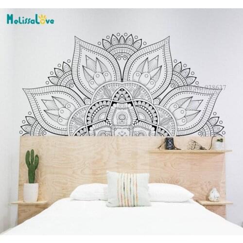 Half Mandala Geometry Wall Stickers Self-adhesive Vinyl Sticker Home Living Room Studio Decor Yoga Murals BD676
