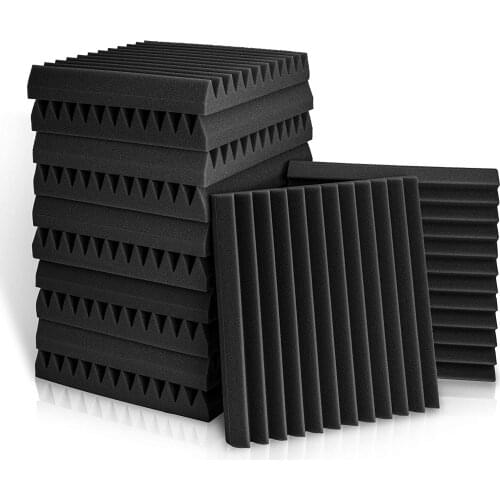 24PCS 12''X12''X1'' Studio Acoustic Foam Sound Proofing Protective Sponge Soundproof Absorption Treatment Panel Sealing Strips