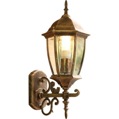 Outdoor Wall Light Fixtures Retro Waterproof Wall Sconce Porch Lights Wall Mount with Glass Shade Garden Balcony Corridor Lights