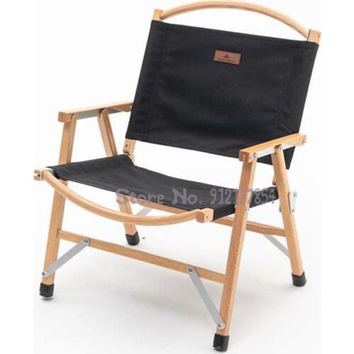 Kermit Outdoor Folding Chair Portable Fishing Chair Home Outdoor Park Solid Wood Self-driving Camping Picnic Backrest Chair