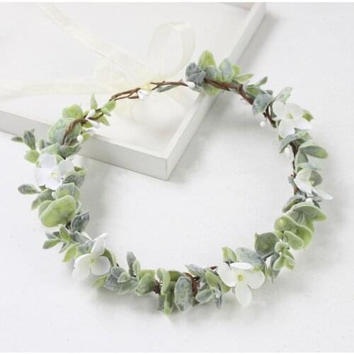 Green Leaf Wreath Flower Headbands Artificial Plants Wreaths Wall Gift Floral Crown Wedding Party Elegant Simulation Garland