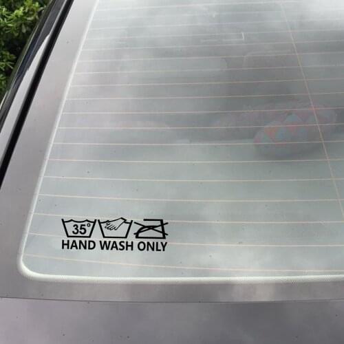 FUN Car STICKER "HAND WASH ONLY" Reminder Label Fashion Vinyl Decals For Car Motorcycle Styling Body Stickers
