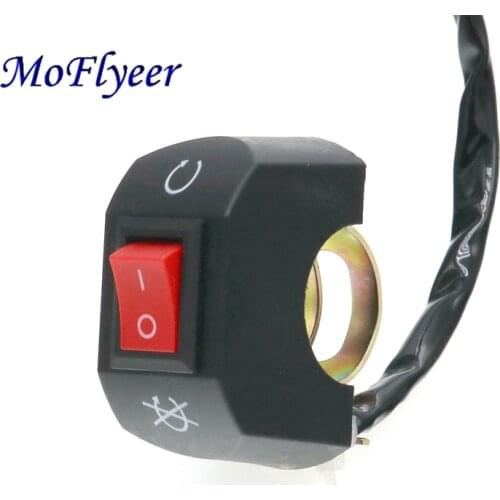 MoFlyeer Motorcycle 22mm Handlebar Headlight Switch E-Bike ON/OFF Headlamp Switches For 7/8" Handle ATV/Scooter/Moped/Motocross