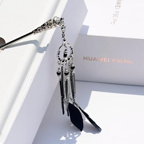 Vintage Chinese Style Hair Sticks Women Girls Black Feather Tassel Pendant Metal Hairpins Boho Ethnic Jewelry Accessories Gifts